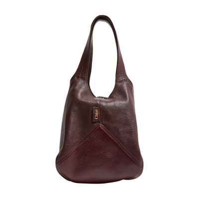 Chloé Balloon Paneled Textured-leather Tote In Red