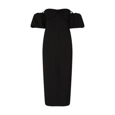 Isabel Marant Darlena Strapless Gathered Hemp-blend Midi Dress In Black