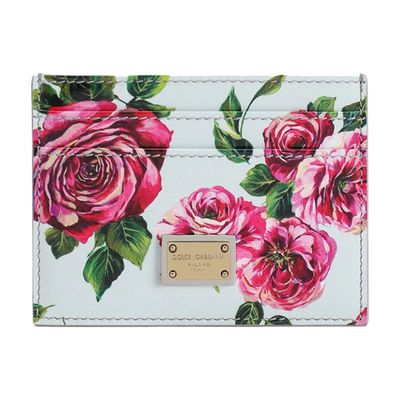 Dolce & Gabbana Polished Calfskin Card Holder In Multicolor