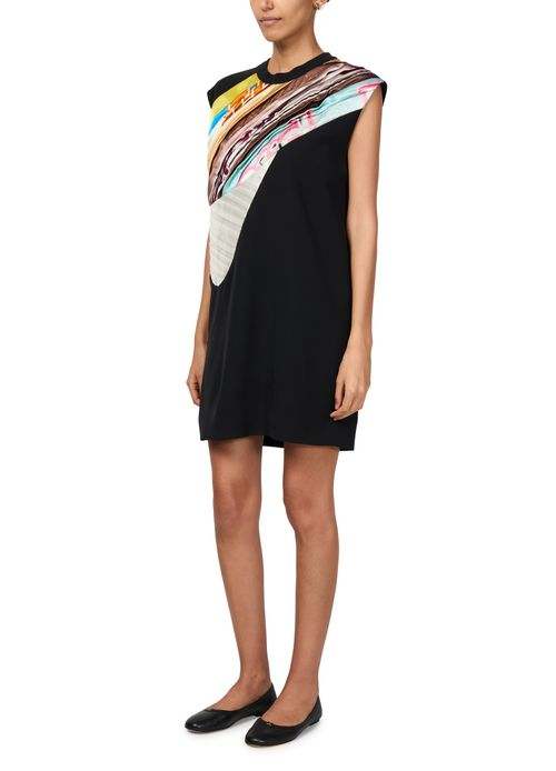 LOUIS VUITTON Pleated Insert Straight-Cut Dress