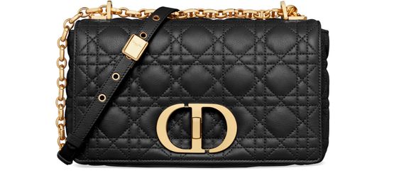 Christian Dior Small Dior Caro Bag in Black Supple Cannage