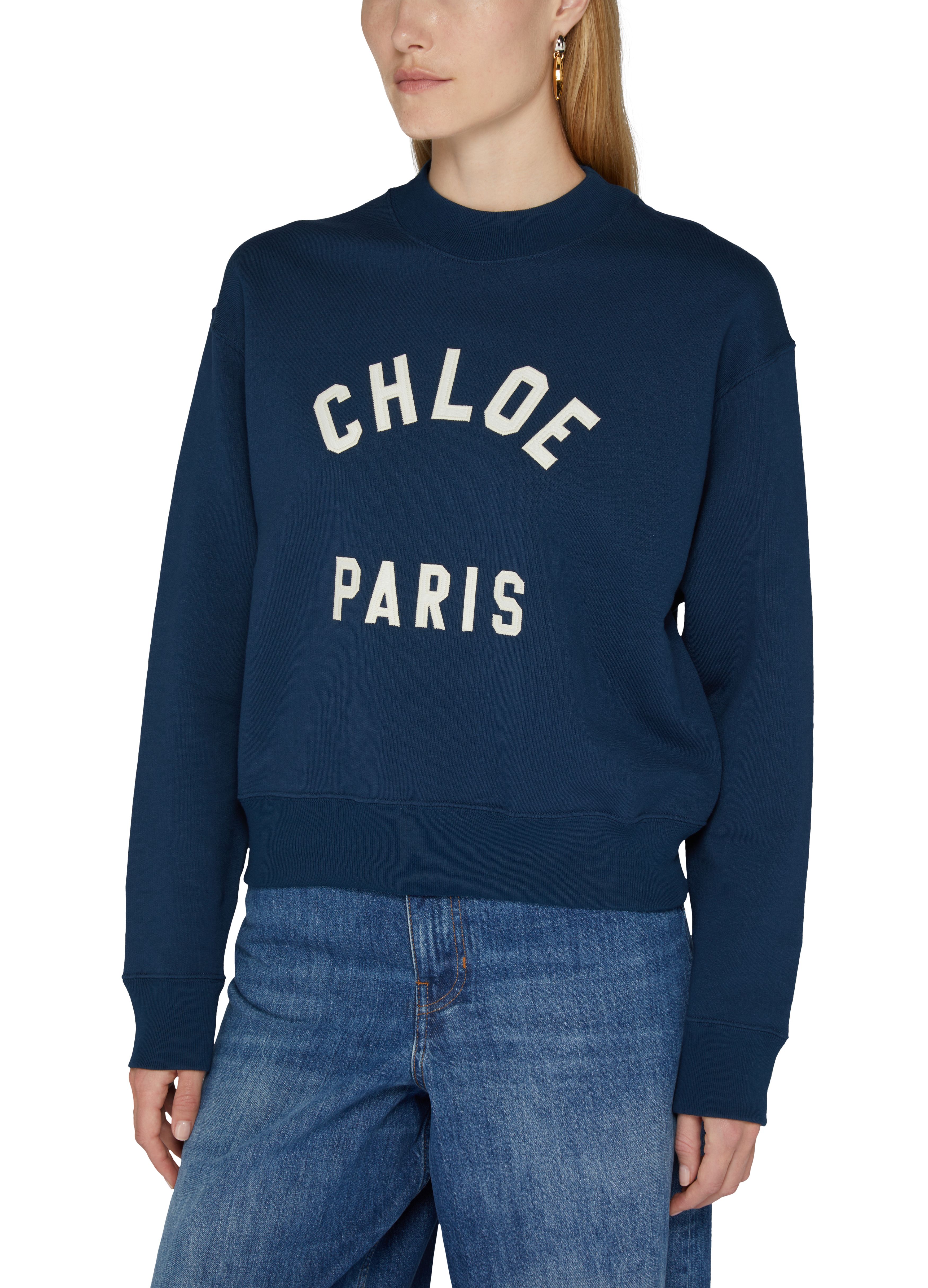 Mockneck cotton sweatshirt with logo thumbnail 4