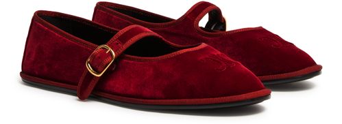 CELINE Eve Triomphe mary-jane ballerinas in velvet