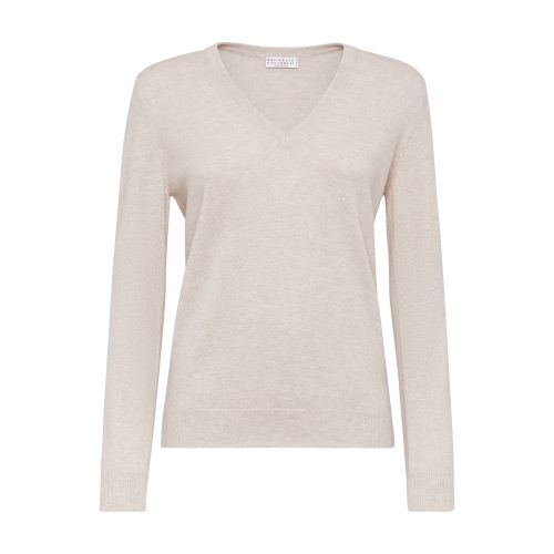 Brunello Cucinelli Cashmere Sweater In Gris_oyster