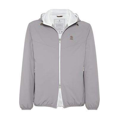Brunello Cucinelli Water-resistant Hooded Jacket In Grey