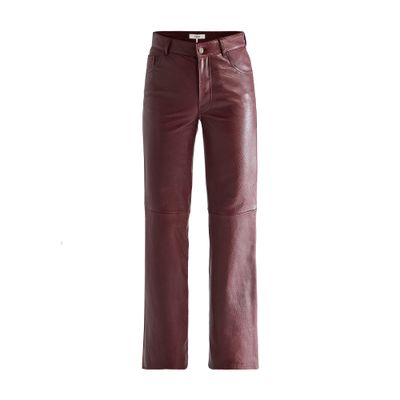Leather flare pants