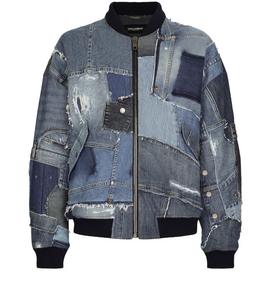 Stretch patchwork denim jacket - DOLCE & GABBANA