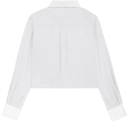CELINE Cropped shirt in striped poplin