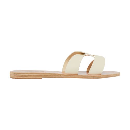 Ancient Greek Sandals White Desmos Double Strap Leather Sandals In Off_white