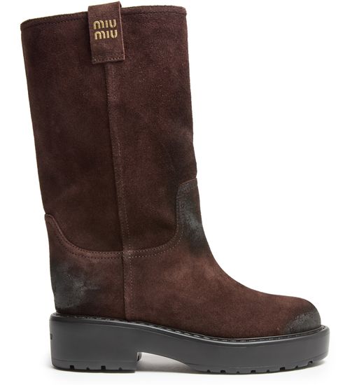 MIU MIU Calf-height suede boots