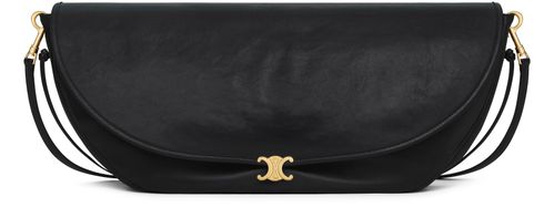 CELINE Halfmoon soft triomphe bag in supple shiny lambskin