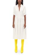 ワンピース BOTTEGA VENETA Linen and viscose dress Bottega Veneta - Fluid Chalk White Viscose & Linen Midi Dress