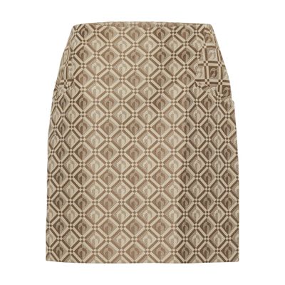 Marine Serre Moon Diamant Jacquard Miniskirt In Moon Diamant Beige Jacquard