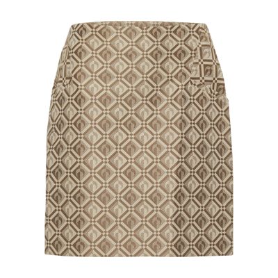 Shop Marine Serre Oriental Towels Mini Skirt In Moon Diamant Beige Jacquard