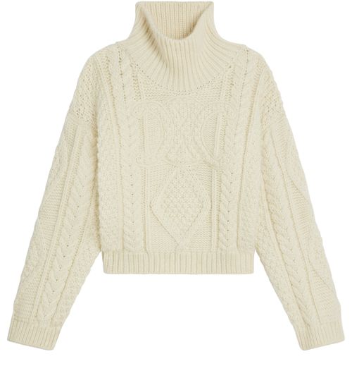 CELINE High neck in aran alpaca wool sweater