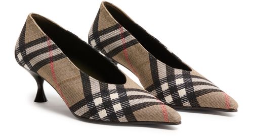 BURBERRY Check Cameo Pumps