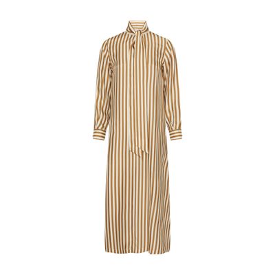 Max Mara Faesite Striped Maxi Dress In Brown