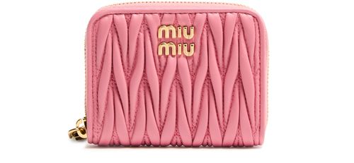 MIU MIU Zippered quilted leather wallet