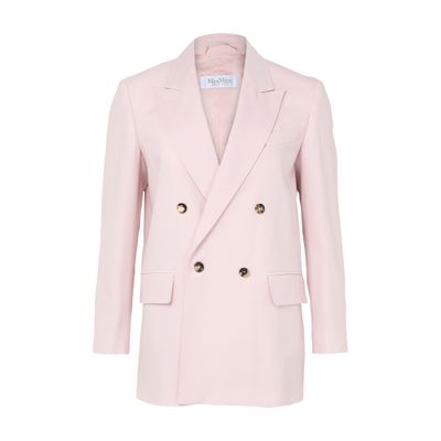 Max Mara Ombrosa Double Breasted Wool Blazer Jackets Rose In Pink