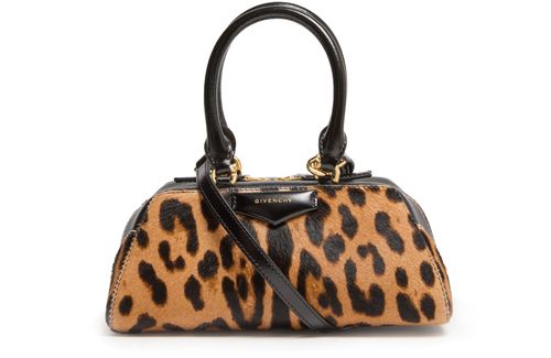 GIVENCHY Mini Antigona East-West bag in leather with leopard print