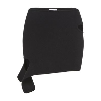 Courrèges Loop Milano Knit Mini Skirt In Black