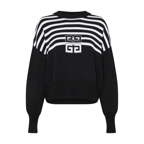 Shop Givenchy 4g Cropped Sweater In Black