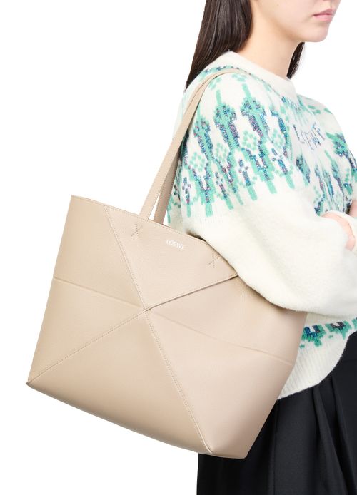 LOEWE Medium horizontal Puzzle Fold tote in soft grained calfskin