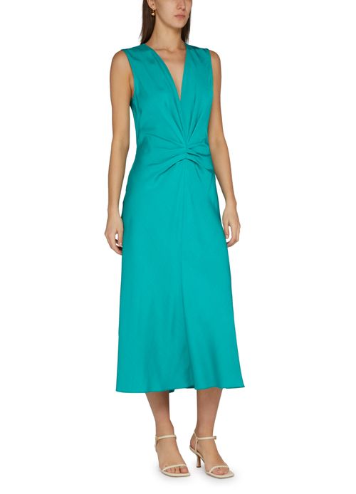 VICTORIA BECKHAM Sleeveless gathered waist midi dress
