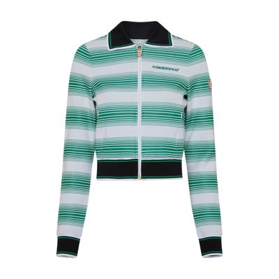 Casablanca Stripe Track Jacket White/evergreen In White