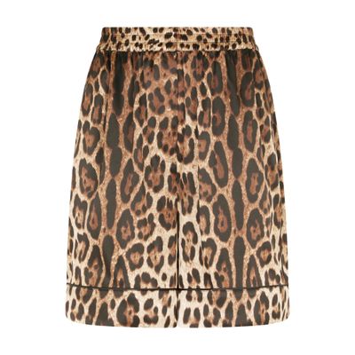 Dolce & Gabbana Leopard-print Silk-twill Shorts In Leo_new