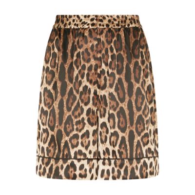 Shop Dolce & Gabbana Silk Shorts In Leo_new