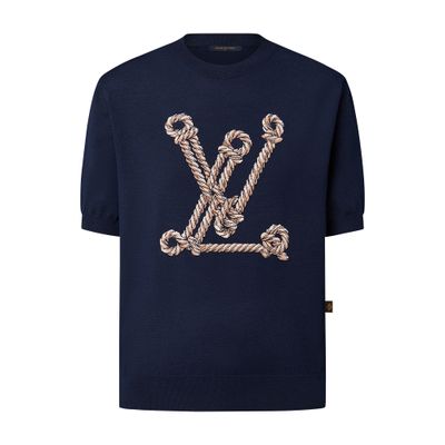 Louis Vuitton Nautical Lv Knit Top In Blue