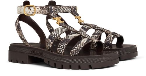 CELINE Clea Triomphe gladiator in python stamped goatskin sandals