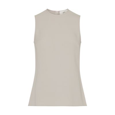 Ami Alexandre Mattiussi Round-neck Crepe Tank Top In Beige