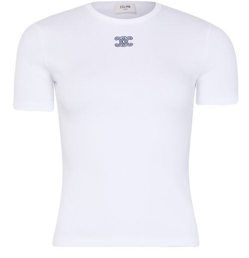 CELINE Triomphe t-shirt in ribbed cotton jersey