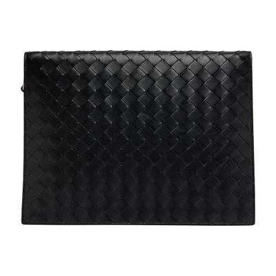 Bottega Veneta Intrecciato Medium Size Briefcase In Black_silver