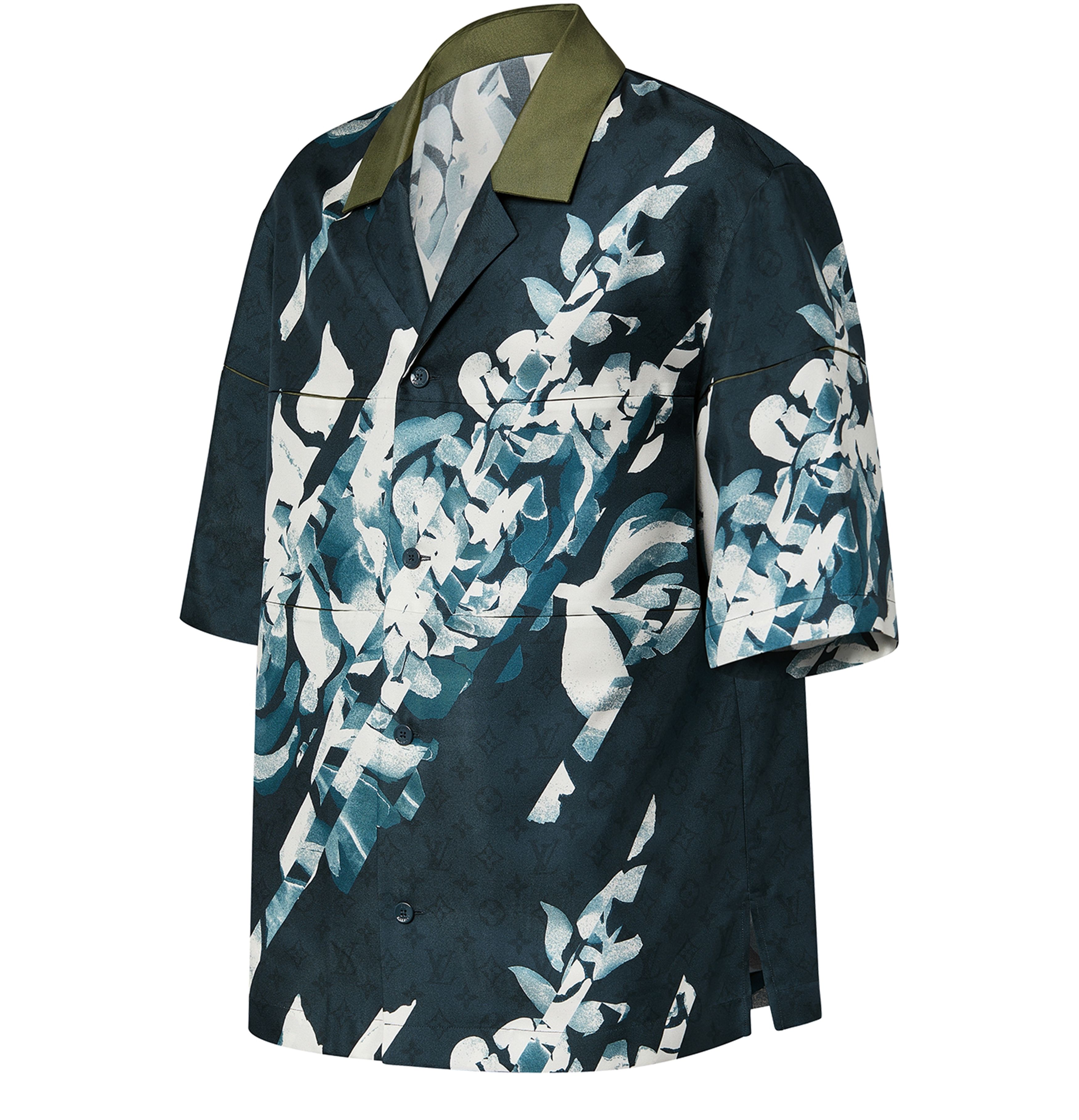Monogram Printed Short-Sleeved Silk Shirt thumbnail 3