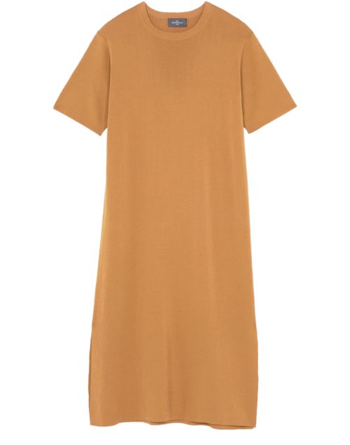 Bompard — Knitted midi t-shirt dress (Beige)