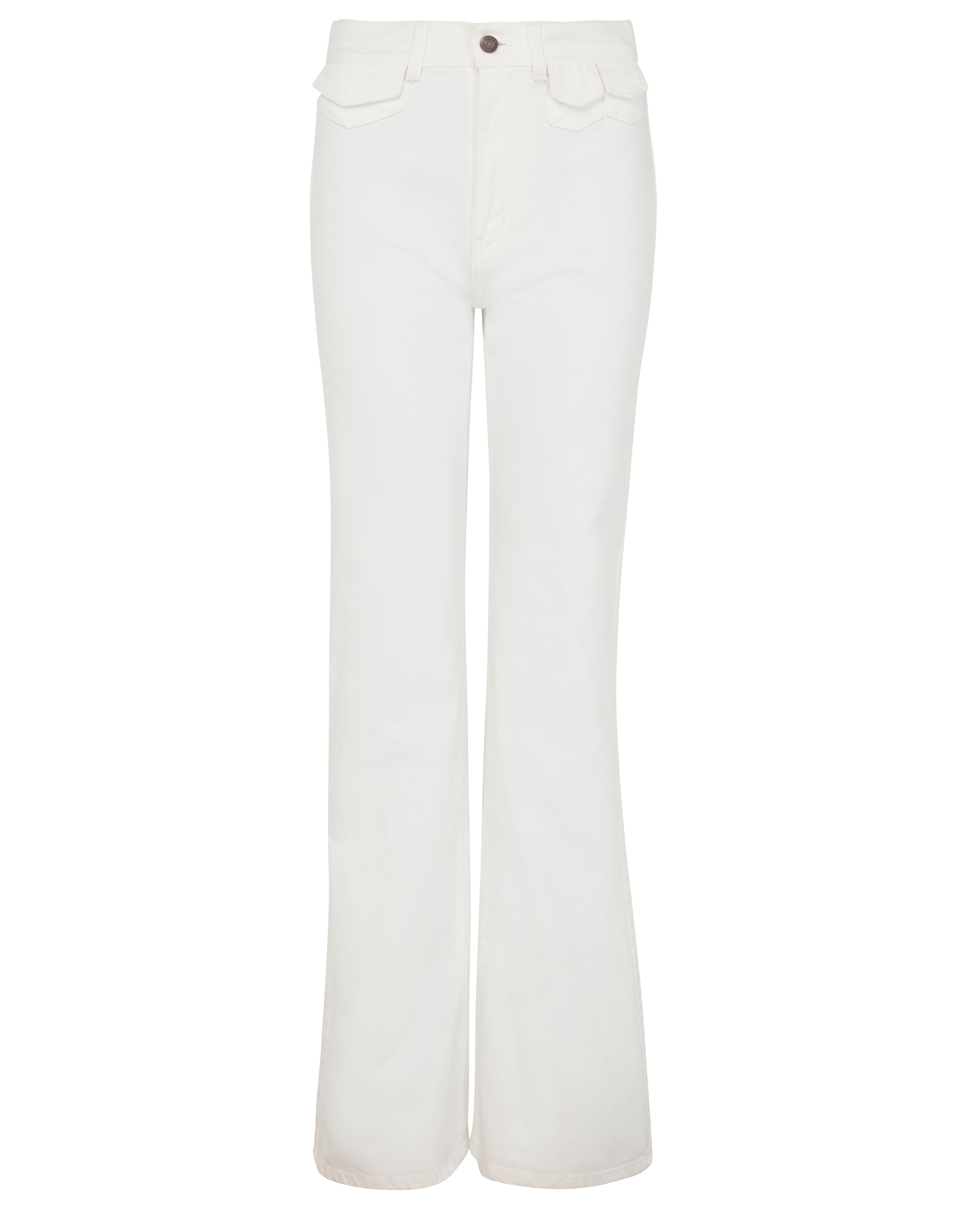 High-waisted flared denim jeans