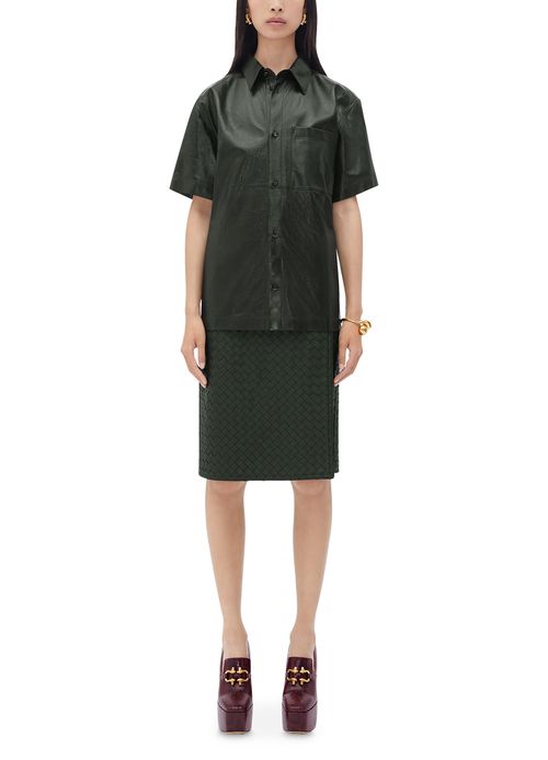 BOTTEGA VENETA 亮面皮革衬衫