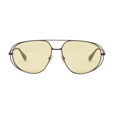 Bottega Veneta Classic Aviator Metal Sunglasses In Yellow