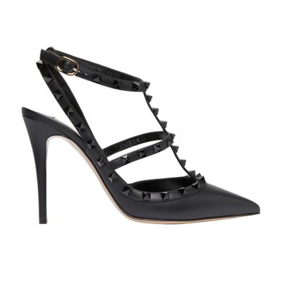 Rockstud ankle strap pumps