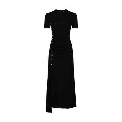 Rabanne Side Snap Ruched Asymmetric Minidress In P001