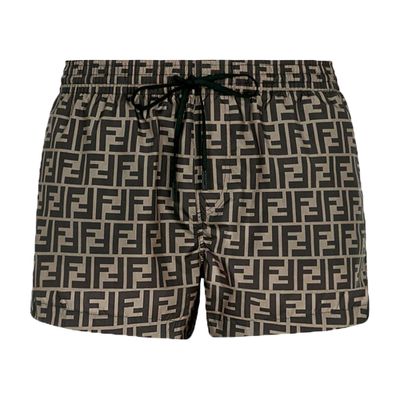 Fendi Swim Shorts In Tobacco Moro