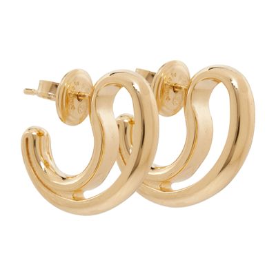 Bottega Veneta Frills Small Silver Earrings In Gold