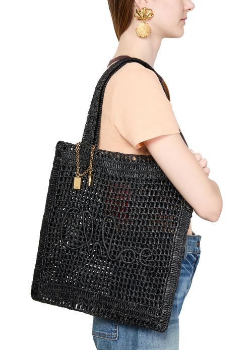 CHLOE Summer Banana crochet tote bag