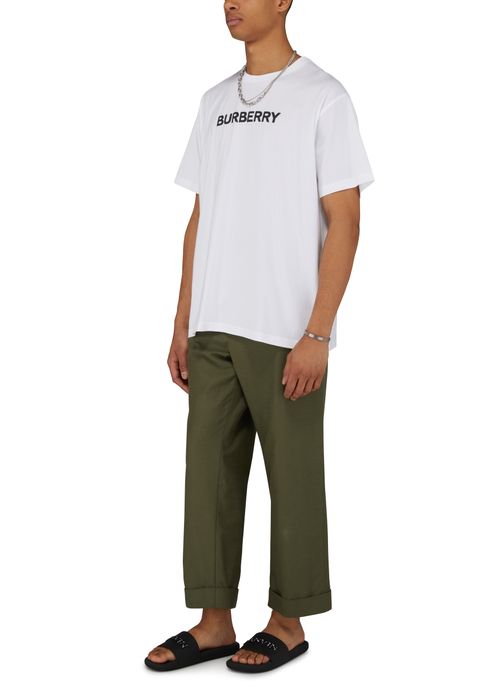 BURBERRY Logo Print Cotton Oversized T-shirt