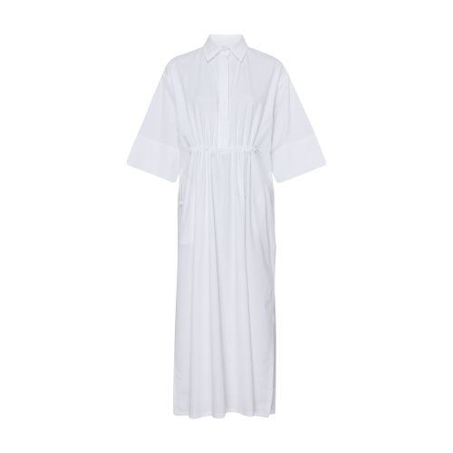 Max Mara Eulalia Cotton-blend Midi Shirt Dress In Bianco_ottico