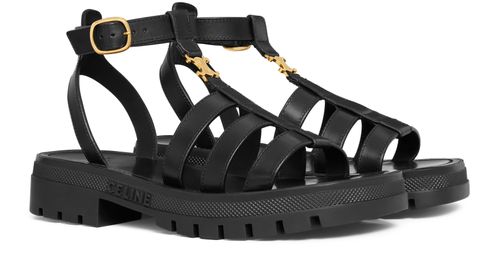 CELINE Clea Triomphe 송아지 가죽 글래디에이터 샌들