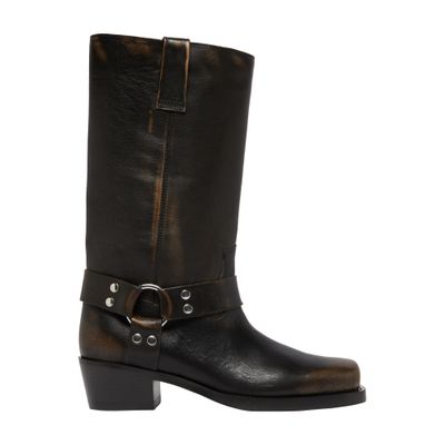 Paris Texas Roxy Brushed Leather Boots In Black